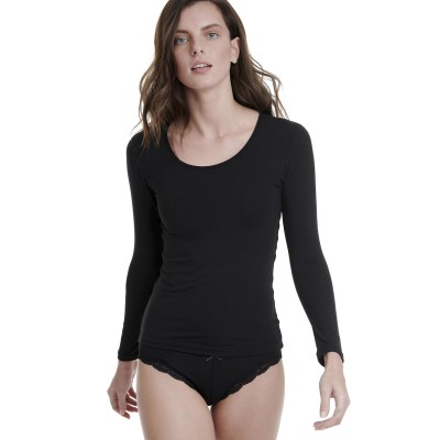 WALK Γυναικείο Μακρυμάνικο Top με Ανοιχτή Λαιμόκοψη από Bamboo