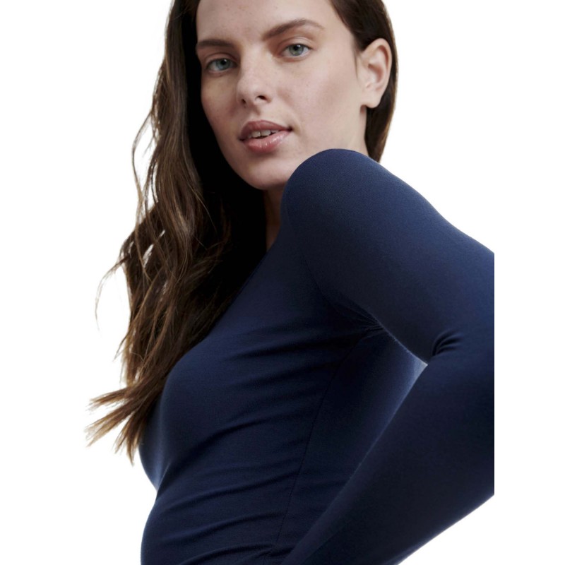 WALK Γυναικείο Μακρυμάνικο Top με Ανοιχτή Λαιμόκοψη από Bamboo