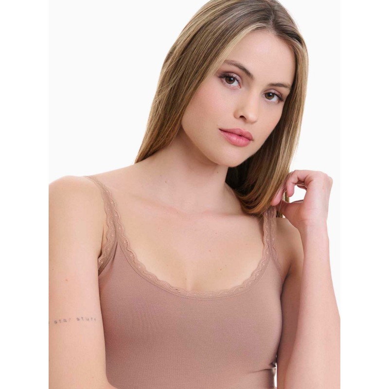 WALK - Γυναικείο Top από BAMBOO με Τιράντα Δαντέλα