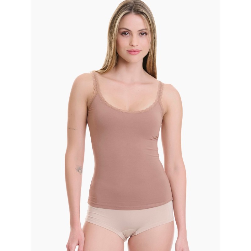 WALK - Γυναικείο Top από BAMBOO με Τιράντα Δαντέλα