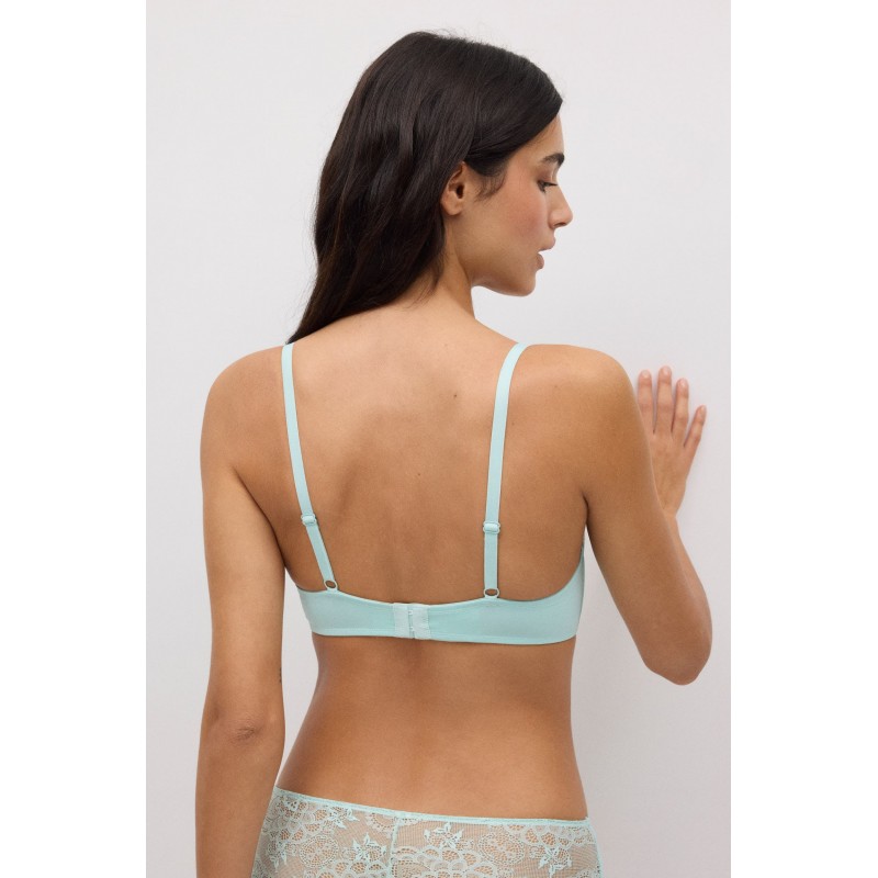 Ysabel Mora - Γυναικείο Τριγωνικό Σουτιέν Χωρίς Μπανέλα με Ενίσχυση και Δαντέλα σε Φλοράλ Σχέδιο Cup B,C