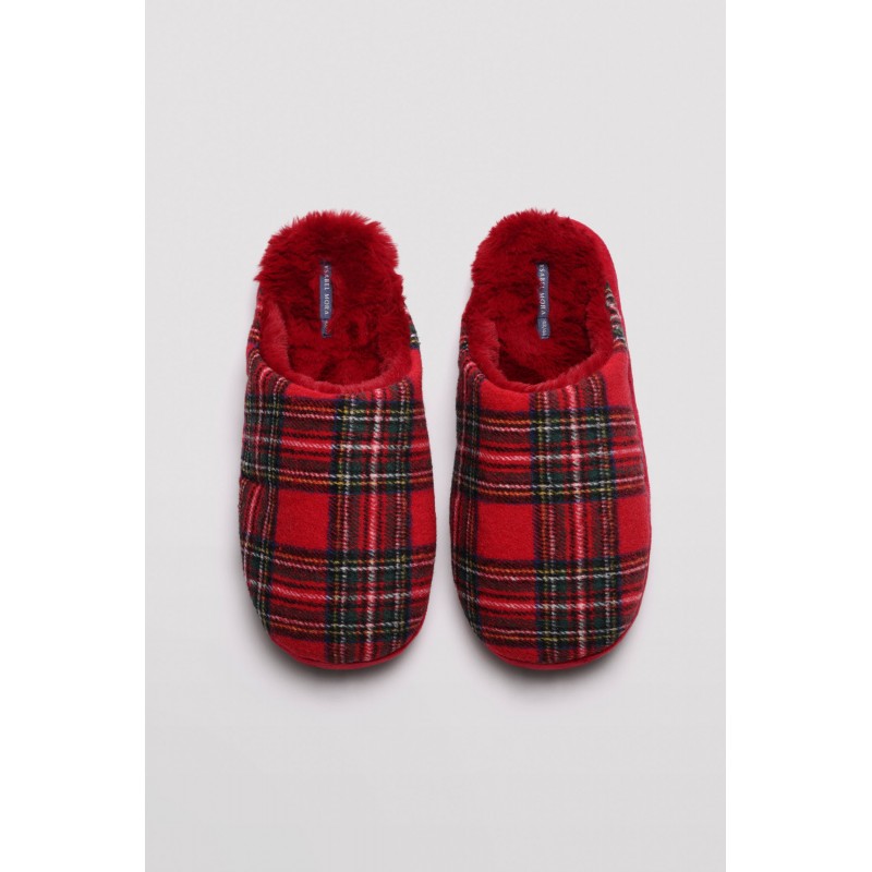 Ysabel Mora - Ανδρικές Παντόφλες με Κόκκινο Καρό Σχέδιο XMAS