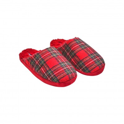 Ysabel Mora - Ανδρικές Παντόφλες με Κόκκινο Καρό Σχέδιο XMAS