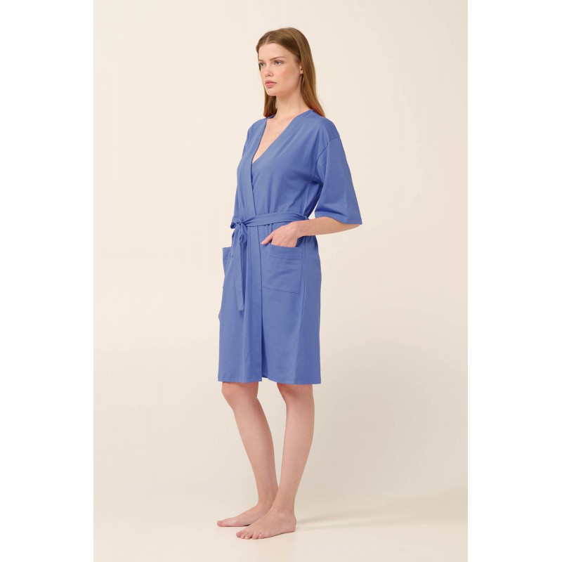 Σταυρωτή Καλοκαιρινή Ρόμπα από Βαμβάκι BLUE IRIS (22256-BLUE IRIS) Σταυρωτή Καλοκαιρινή Ρόμπα από Βαμβάκι BLUE IRIS (22256-BLUE IRIS)