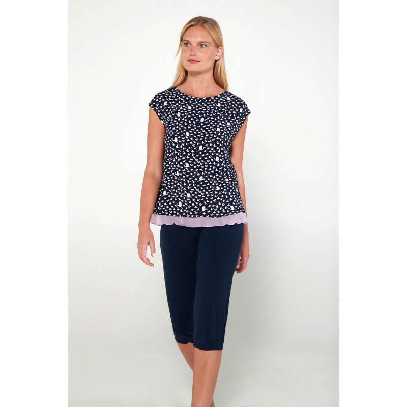 Πυτζάμα με Κάπρι Παντελόνι BLUE MOON (20109-BLUE MOON)