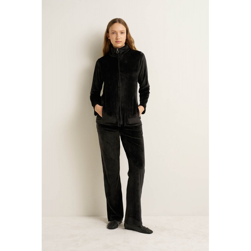 Γυναικείο Velvet Lounge Σετ με Φερμουάρ BLACK (25190-BLACK) Γυναικείο Velvet Lounge Σετ με Φερμουάρ BLACK (25190-BLACK)