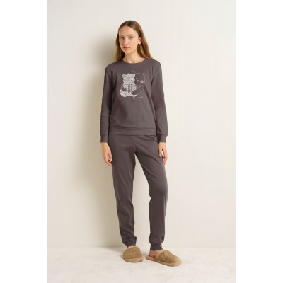 Γυναικεία Φούτερ Πυτζάμα με Μανσέτες GRAY MAUVE (23988-GRAY MAUVE)