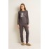 Γυναικεία Φούτερ Πυτζάμα με Μανσέτες GRAY MAUVE (23988-GRAY MAUVE)