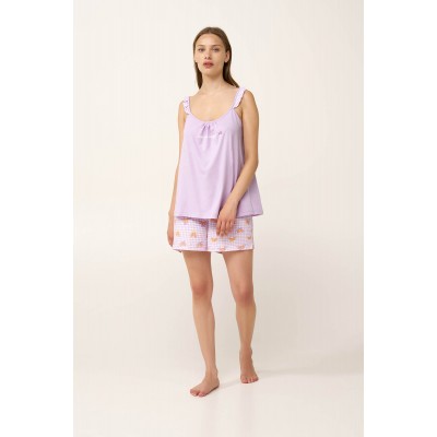 Βαμβακερό Baby Doll με Τιράντες LILLA PASTEL (24314-LILLA PASTEL)