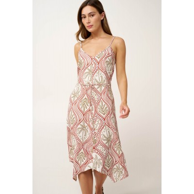 Μακρύ Καλοκαιρινό Φόρεμα από Ποπλίνα BEIGE (24427-BEIGE)