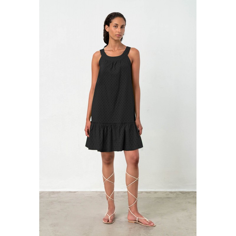 Μονόχρωμο Αμάνικο Φόρεμα BLACK (18451-BLACK)