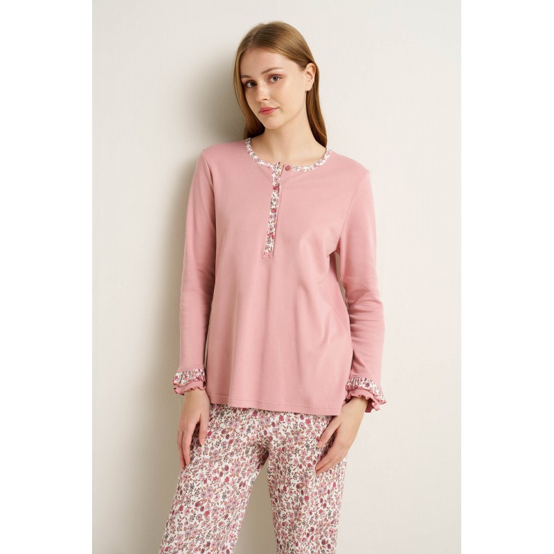 Γυναικεία Βαμβακερή Πυτζάμα με Πατιλέτα PINK CAMEO (25230-PINK CAMEO) Γυναικεία Βαμβακερή Πυτζάμα με Πατιλέτα PINK CAMEO (25230-PINK CAMEO)