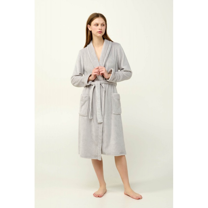 Γυναικεία Σταυρωτή Ρόμπα Fleece GRAY SILVER (23280-GRAY SILVER) Γυναικεία Σταυρωτή Ρόμπα Fleece GRAY SILVER (23280-GRAY SILVER)