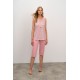 Εμπριμέ Πυτζάμα με Κουμπιά PINK GRAY (16292-PINK GRAY)