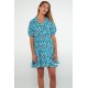 Φόρεμα με Κοντό Μανίκι BLUE CURACAO (20172-BLUE CURACAO)