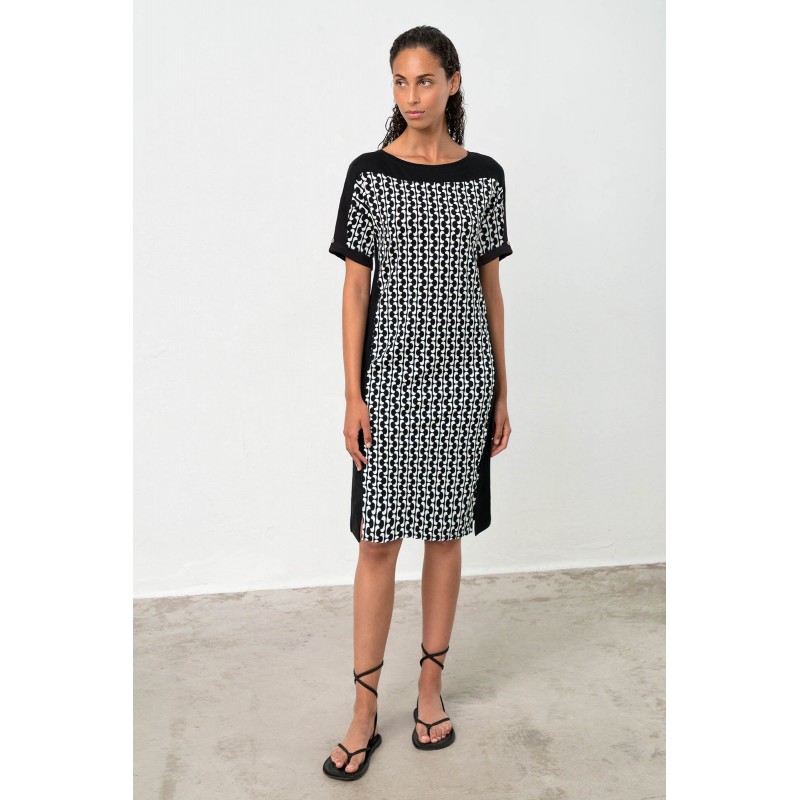 Φόρεμα με Κοντό Μανίκι BLACK (18420-BLACK)