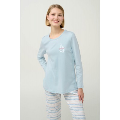 Χειμερινή Γυναικεία Βαμβακερή Πυτζάμα BLUE CLOUD (23306-BLUE CLOUD)