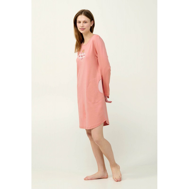 Βαμβακερό Νυχτικό με Τσέπες PINK TAN (23311-PINK TAN) Βαμβακερό Νυχτικό με Τσέπες PINK TAN (23311-PINK TAN)