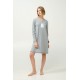 Βαμβακερό Χειμερινό Νυχτικό με Τύπωμα GRAY MELANGE (23605-GRAY MELANGE)