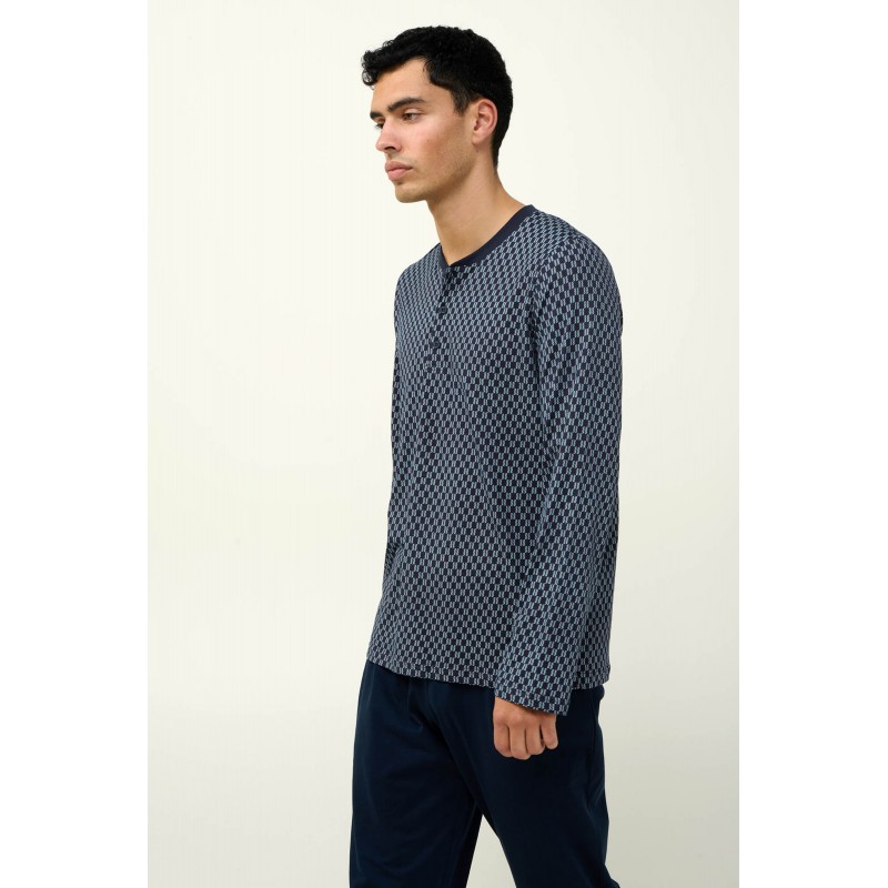 Ανδρική Βαμβακερή Πυτζάμα με Πατιλέτα BLUE (23670-BLUE) Ανδρική Βαμβακερή Πυτζάμα με Πατιλέτα BLUE (23670-BLUE)