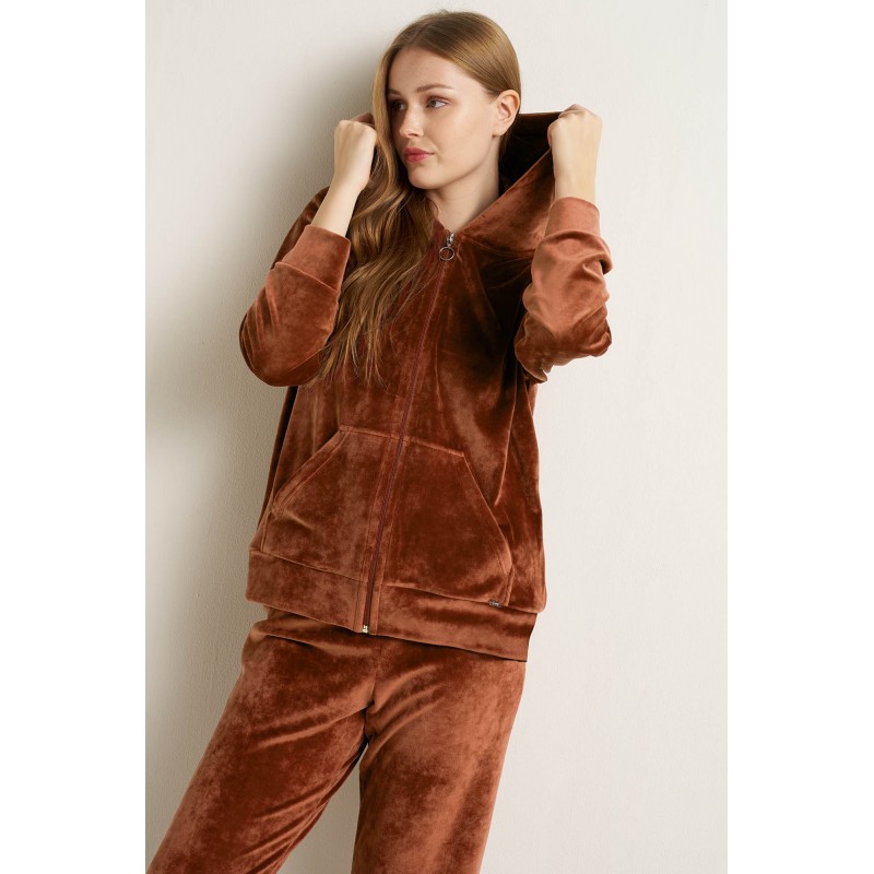 Γυναικείο Velvet Lounge Σετ με Κουκούλα ORANGE RUST (25189-ORANGE RUST) Γυναικείο Velvet Lounge Σετ με Κουκούλα ORANGE RUST (25189-ORANGE RUST)