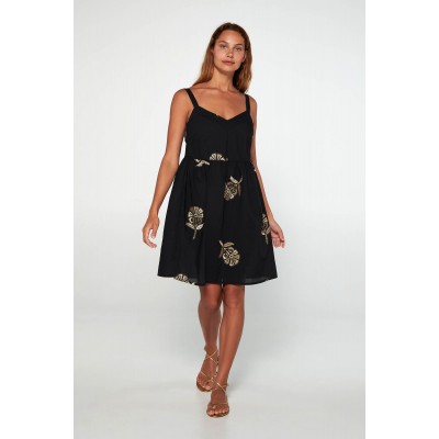 Αμάνικο Φόρεμα με Κέντημα BLACK (20456-BLACK)