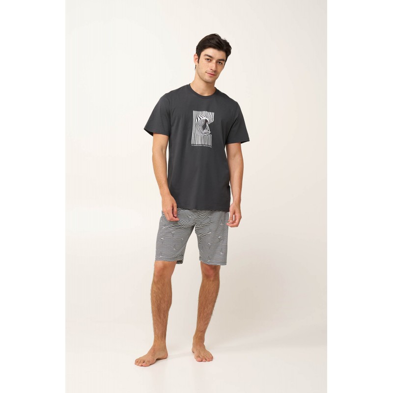 Ανδρική Καλοκαιρινή Πυτζάμα με Καραβάκι DARK GRAY (24672-DARK GRAY) Ανδρική Καλοκαιρινή Πυτζάμα με Καραβάκι DARK GRAY (24672-DARK GRAY)