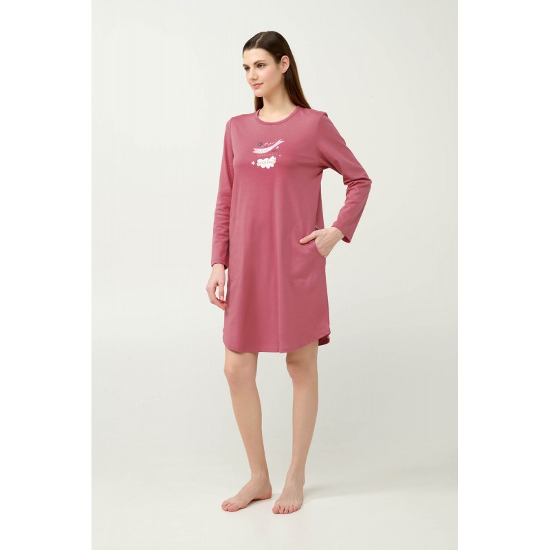 Βαμβακερό Νυχτικό με Τσέπες PINK WOOD (23213-PINK WOOD) Βαμβακερό Νυχτικό με Τσέπες PINK WOOD (23213-PINK WOOD)