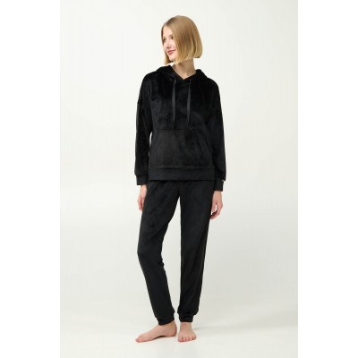 Μονόχρωμη Γυναικεία Φόρμα Velvet BLACK (23083-BLACK)