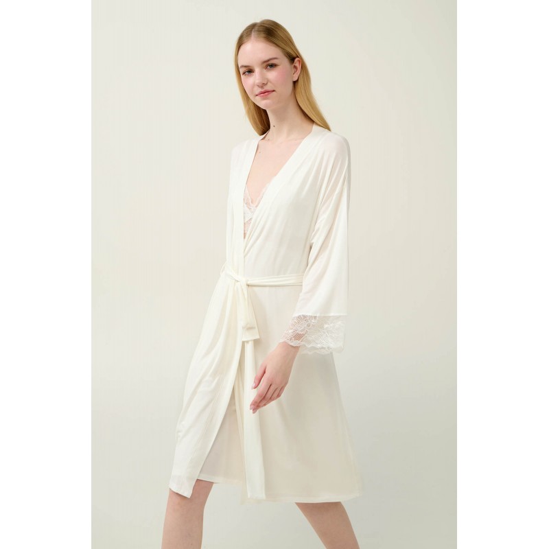 Νυφικό Σετ Micromodal 2 Τεμαχών CREAM (23125-CREAM)