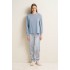 Γυναικεία Βαμβακερή Πυτζάμα με Μανσέτες BLUE SERENE (25249-BLUE SERENE)