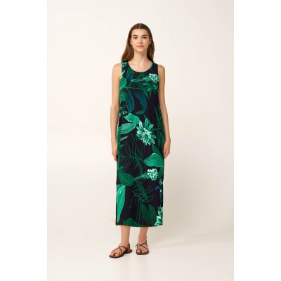 Καλοκαιρινό Viscose Μακρύ Φόρεμα BLUE (24474-BLUE)