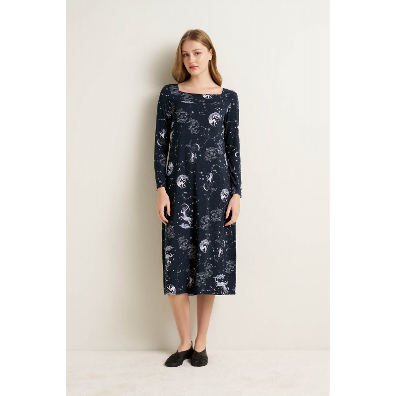 Μακρύ Micromodal Νυχτικό BLUE (25112-BLUE)
