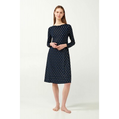 Νυχτικό Micromodal με Χρυσό Μοτίβο BLUE (21015-BLUE)