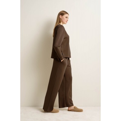Γυναικεία Viscose Μπλούζα με Μακρύ Μανίκι BROWN (25161-BROWN)