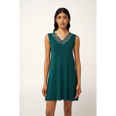 Καλοκαιρινό Micromodal Νυχτικό με Δαντέλα GREEN TEAL (24012-GREEN TEAL)