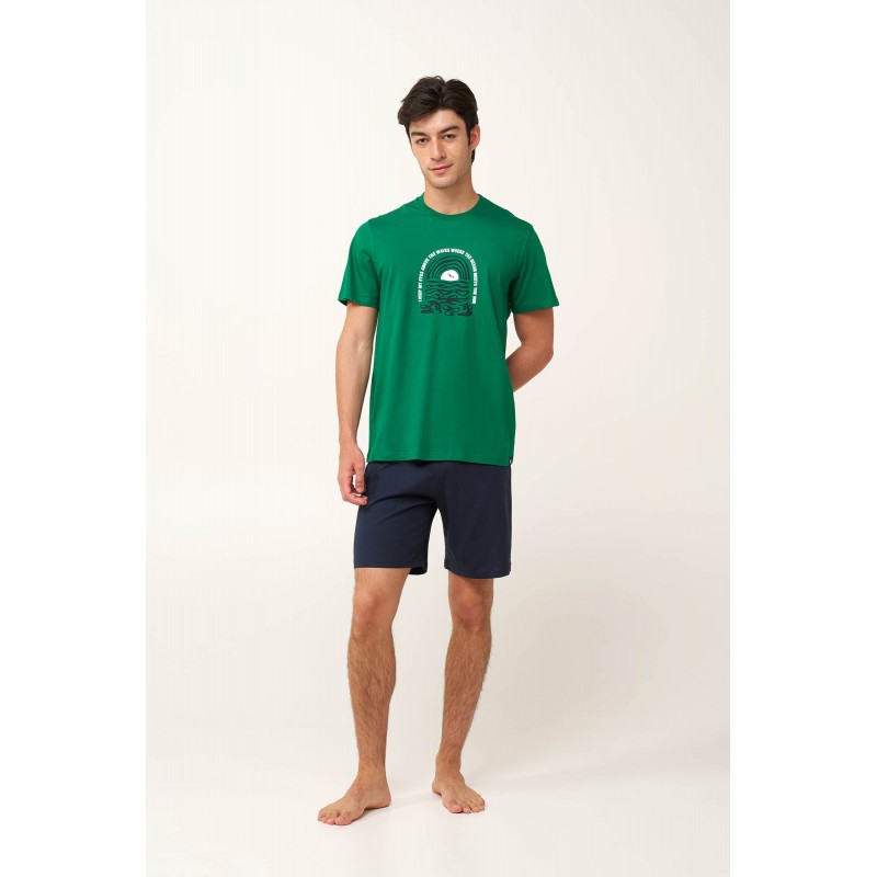 Ανδρική Βαμβακερή Πυτζάμα με Τύπωμα GREEN VERDANT (24714-GREEN VERDANT) Ανδρική Βαμβακερή Πυτζάμα με Τύπωμα GREEN VERDANT (24714-GREEN VERDANT)