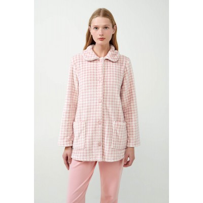 Πιε-Ντε-Πουλ Fleece Ρόμπα με Κουμπιά PINK PEACH (21421-PINK PEACH)