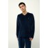 Μονόχρωμη Ανδρική Velvet Πυτζάμα BLUE BLAZER (23704-BLUE BLAZER)