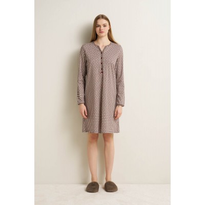 Βαμβακερό Νυχτικό με Πατιλέτα SMOKY PALE (25213-SMOKY PALE)