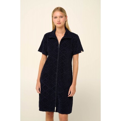 Μονόχρωμο Frottee Φόρεμα Θαλάσσης με Φερμουάρ BLUE (22530-BLUE)