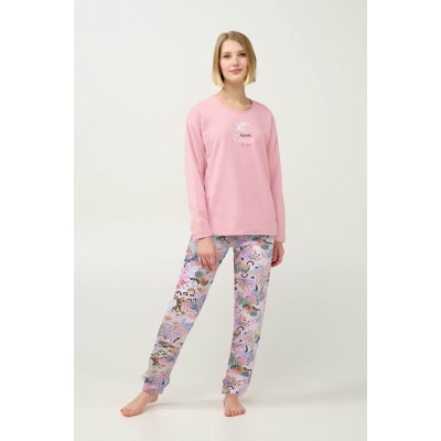 Γυναικεία Χειμερινή Βαμβακερή Πυτζάμα PINK BLUSH (21962-PINK BLUSH)