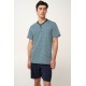 Βαμβακερή Ανδρική Πυτζάμα με Πατιλέτα BLUE (24622-BLUE) Βαμβακερή Ανδρική Πυτζάμα με Πατιλέτα BLUE (24622-BLUE)