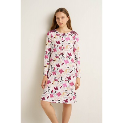 Micromodal Φλοράλ Νυχτικό με Πατιλέτα MAUVE MISTY (25065-MAUVE MISTY)