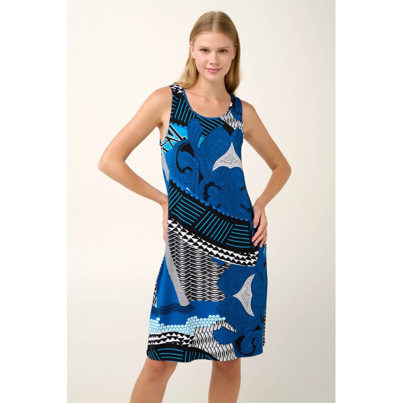 Αμάνικο Καλοκαιρινό Φόρεμα από Viscose BLUE AEGEAN (20962-BLUE AEGEAN) Αμάνικο Καλοκαιρινό Φόρεμα από Viscose BLUE AEGEAN (20962-BLUE AEGEAN)