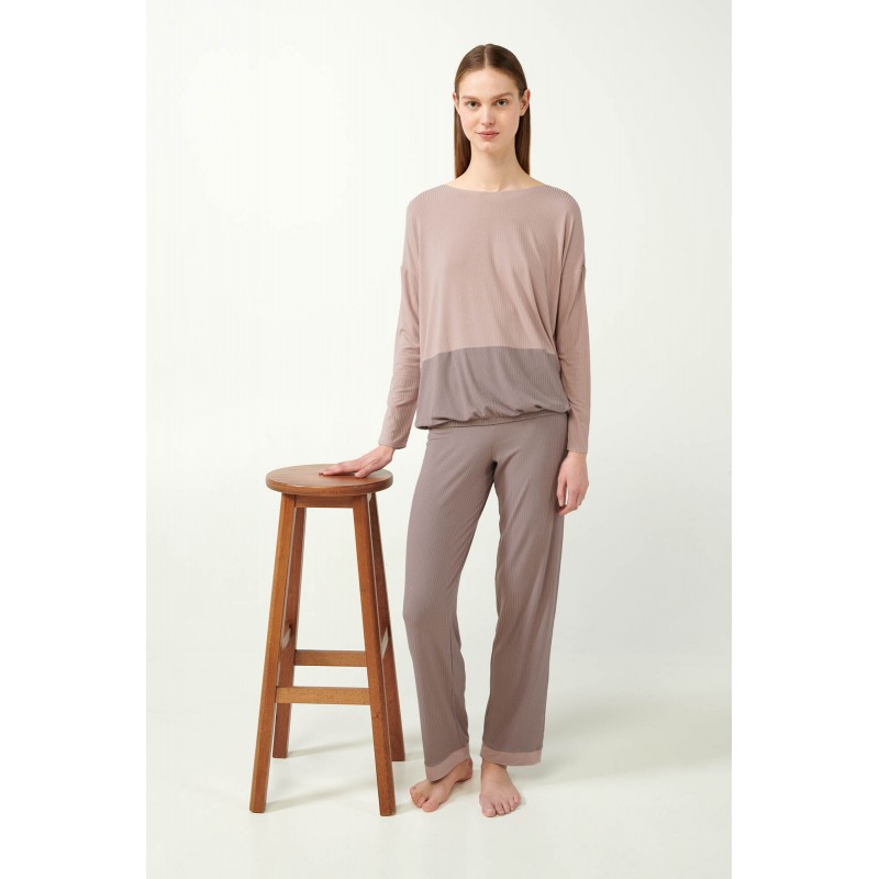 Πυτζάμα από Bamboo Rib ROSE DUSTY (21170-ROSE DUSTY) Πυτζάμα από Bamboo Rib ROSE DUSTY (21170-ROSE DUSTY)