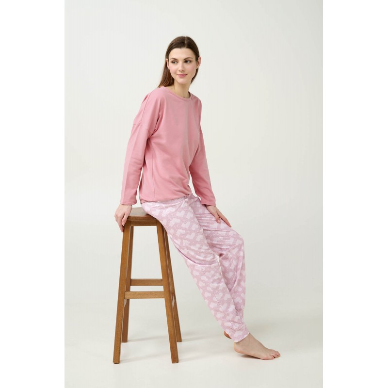 Γυναικεία Φούτερ Πυτζάμα με Μανσέτες ROSE ELEGANCE (23232-ROSE ELEGANCE) Γυναικεία Φούτερ Πυτζάμα με Μανσέτες ROSE ELEGANCE (23232-ROSE ELEGANCE)