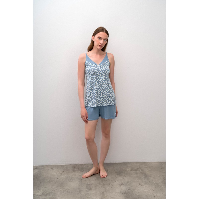 Εμπριμέ Πυτζάμα με Τιράντες BLUE SERENE (16082-BLUE SERENE)