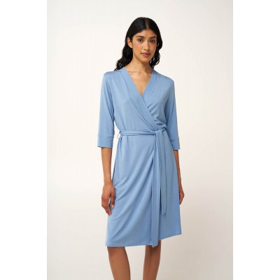 Γυναικεία Σταυρωτή Micromodal Ρόμπα BLUE RAIN (24095-BLUE RAIN)