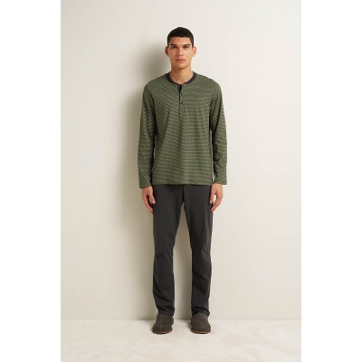 Ανδρική Βαμβακερή Πυτζάμα με Πατιλέτα DARK GRAY (25620-DARK GRAY)